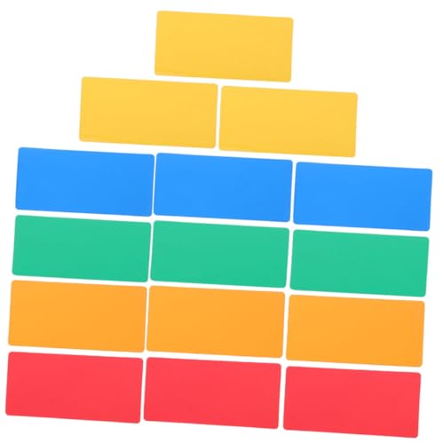 WOONEKY 15個 磁性乾拭き可能ラベル マグネットタグ 教室 倉庫 ホワイトボード用 繰り返し使用可能 磁気設計で接着不要 黄色 赤 緑 青 オレン
