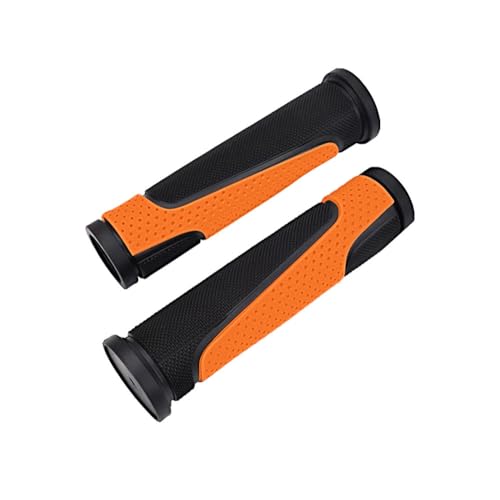 Manopla de Borracha TPR para bicicleta, 125mm, Preto/Laranja