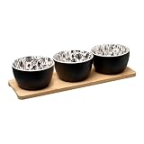 Marque : Secret de Gourmet Paris Prix Secret de Gourmet - Set Apéritif 4 Pièces White Floral 31cm Noir