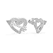 Boucled’oreille Devinez À travers mon coeur UBE79121 rhodium coeur flèche en acier inoxydable plaqué logo