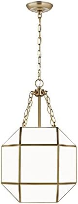 Sea Gull Lighting Morrison-3 Light Small Pendant-Satin Brass Finish-LED Lamping Type