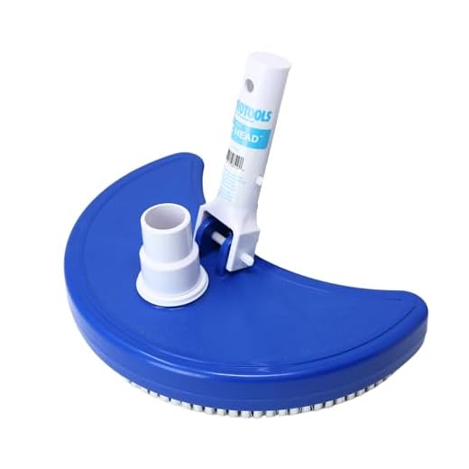 SWIMLINE HYDROTOOLS Manual Pool Vacuum Head Attachment For Inground & Above Ground Pools |Weighted Swimming Pool Vac Head Half Moon W/ Bristles| Swivel Hose 1-1/4 or 1-1/2’’| Clean Debris Corners