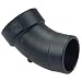 NIBCO 5806-2 ABS Pipe Fitting, 45 Degree Elbow, Schedule 40, 1-1/2" Spigot x 1-1/2" Hub