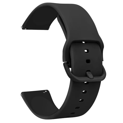 Mugust Bracelets de Montres Silicone 20mm 22mm, Remplacement Dégagement Rapide pour Femme Homme 20mm 22mm (22mm, Z-Noir)