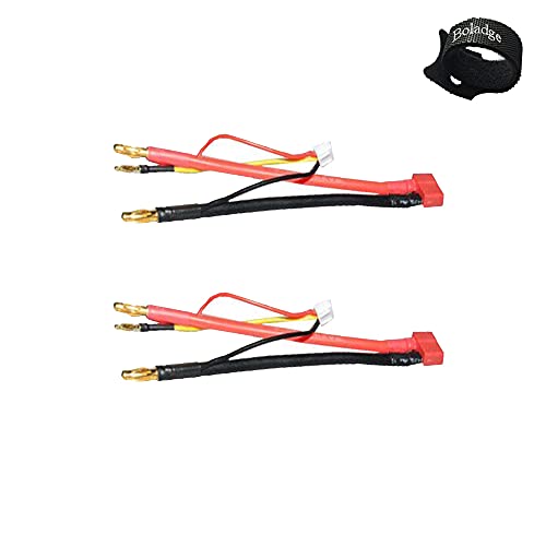 Boladge 2 piezas Conector Hembra Enchufe T Deans a Conector Macho Banana de Bala 4.0mm 4mm con 2S Lipo JST-XH cable de equilibrio Cover