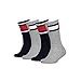 Produktbild Tommy Hilfiger Unisex Kinder Flag 4 Pack Ecom Crew Sock, Middle Grey Melange Navy, 27-30