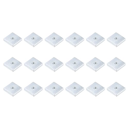 METALLIXITY Square Nuts, (M5x18mmx18mm) 25Pcs, Carbon Steel Coarse Thread Square Fastener Nut - for Equipment Construction Electrical Appliances Industrial Machinery, Silver