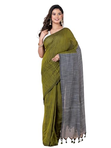 Women's Cotton Soft Handloom Saree, Without Blouse Piece, 6 meter...