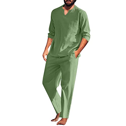 Ensemble de plage en coton premium vert XXL : l'élégance naturelle des vêtements d'été