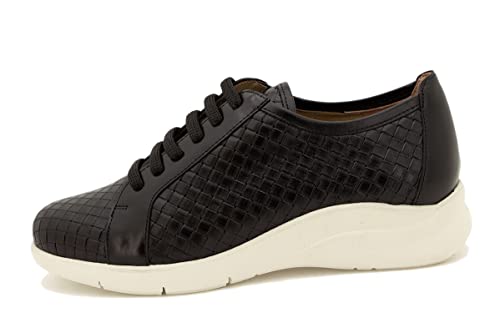 Chaussure dentelle cuir noir femme PieSanto 225616 de la ville au bureau