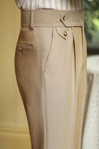 Men's Slim Fit Business Pants Flat Front Classic Fit Dress Pants Casual Straight Trousers3