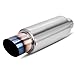 2" Inlet 3" Outlet Muffler, AUTOSAVER88 Universal Polished Stainless Steel Performance Exhaust Resonator for car, 14.6" Overall Length