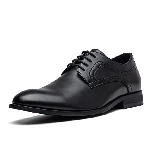 Sapato social masculino Oxford formal confortável clássico com cadarço Derby bico liso, Preto-20712, 42