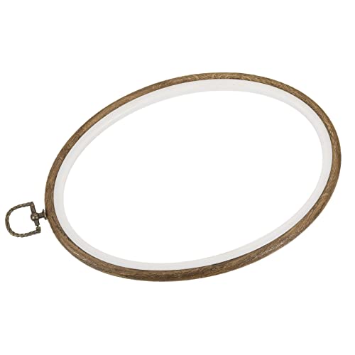 Image of MECCANIXITY Embroidery Hoop Frame 9x6 Inch Oval Imitated Wood Cross-Stitch Ring for Art Craft Sewing Ornament
