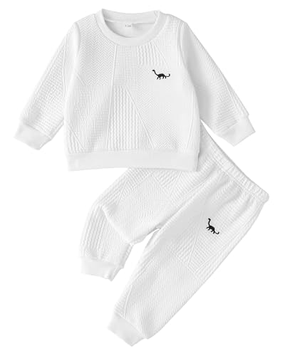 Image of Rosibel Toddler Baby Boy Clothes Set Long Sleeve Sweatshirt and Pants Fall Winter Outfits for Infant 6M-3Y