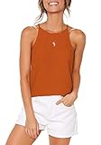 THANTH Racerback Workout Tank Tops High Neck Sleeveless Going Out Summer Shirts Cute Junior Tops Dressy Casual Orange XL