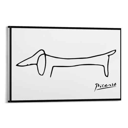 Toile teckel style Picasso pour sublimer votre salon moderne avec elegance