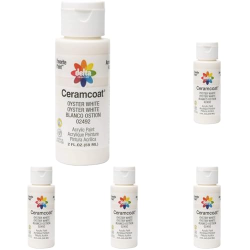 Delta Creative Ceramcoat Acrylic Paint in Assorted Colors (2 oz), 2492, Oyster White (Pack of 5)