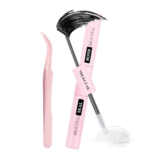 Bond and Seal Lash Glue with tweezer, Lash Cluster Glue, Long-Lasting Waterproof, Strong Hold &...