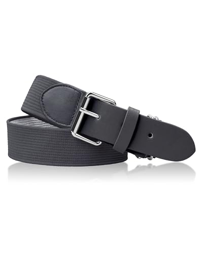 Stelle Baseball/Softball/Fastpitch Belt Girls Sports Elastic Adjustable Boys Uniform Belts Youth and Adult SizesCharcoal Youth