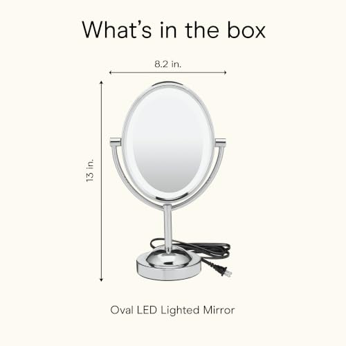 Conair Lighted Vanity Mirror, LED, 1X/7X Magnifying, Double Sided - image 9