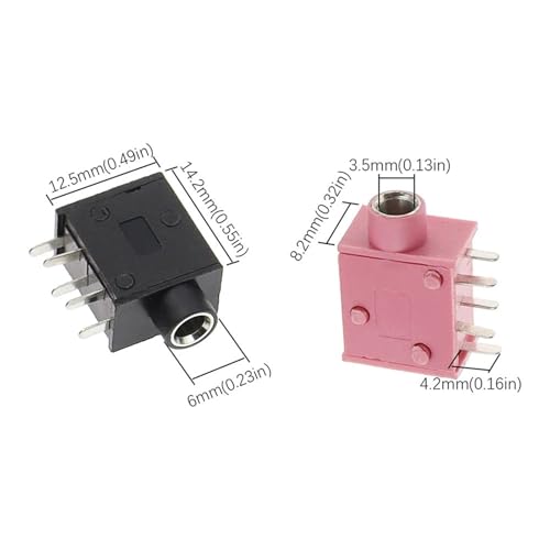 Conector Jack 3.5mm estéreo PJ-325 para soldar, adaptadores de audio de 5 pines, 100 uds 6