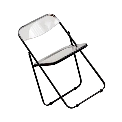 Genérico Silla de balcón Transparente de acrílico, reclinable, Plegable, para Uso doméstico, apilable, para recepción y negociación, 1 Pieza (Negra)