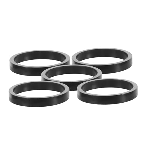 CORHAD 5pcs Lightweight Thick Aluminum Alloy Headset Spacers for Mountain Bikes Easy Installation Shock Absorption Versatile Compatibility Bike Stem Parts Threadless Design
