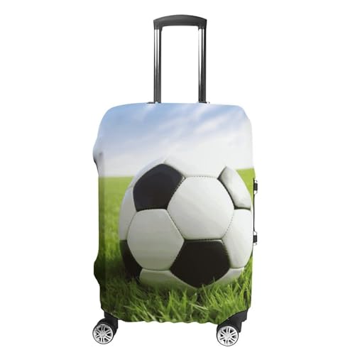 Carry on Luggage Cover Soccer Ball On Grassy Suitcase Covers for Luggages Tsa Approved Travel Luggage Sleeve Protector Elastic Suitcase Protector Anti-Scratch Washable Fits 19-30 Inch Case -S