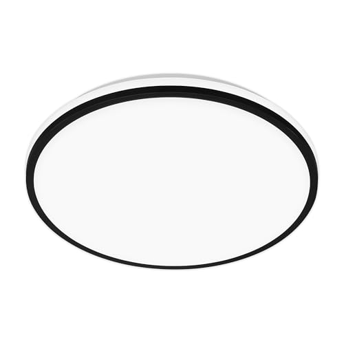 BRILONER - Classe énergétique A Plafonnier LED Efficient avec 8,5W à 1800lm, env. 50.000h de lumière, lumière indirecte, plafonnier LED, lampe de salon, panneau LED, lampe de cuisine, 33x6 cm, noir