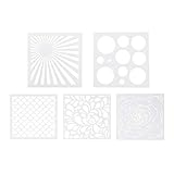 - - WANDIC - Juego de 5 Plantillas de Estampados, Paquete de Plantillas troqueladas para Pintar con diseños Variados, para proyectos artísticos y de Manualidades