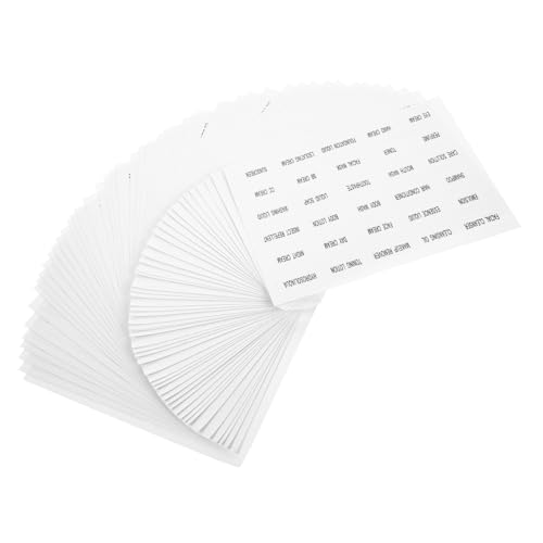 DECOMELODY 50 Pcs Botella Pegatinas Etiquetas De Productos Para El Cuidado De La Piel Trapeador De Polvo Etiquetas De Viaje Etiquetas De Jarabe Etiquetas De Tarro De Polivinilo