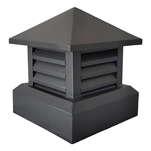 GOFQB Tapas de Conductos de Humos Cuadradas de Aleación de Aluminio Sombrero Chimenea Adecuada para Conductos de Chimeneas Exteriores, Ventilaciones Tejados(25x25cm/9.84x9.84in)