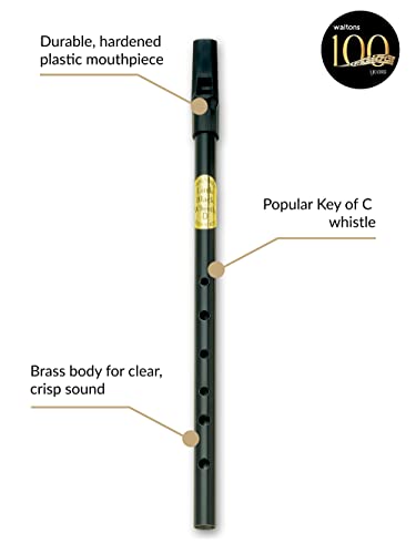Irish Tin Whistle in Key of D – Waltons Little Black Penny Whistle, Traditional Celtic Folk Instrument from Ireland – Easy to Play, Great for Beginners and Music Lovers - Thumbnail 2