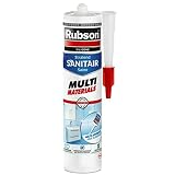 Moule en silicone Rubson Multimatériaux sanitaires, étanche, résultat longue durée, fortement adhésif, convient à de nombreux matériels sanitaires, 1 cartouche de 280 ml, gris foncé
