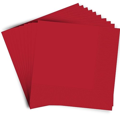 Apple Red Big Party Pack Beverage Napkins - 5