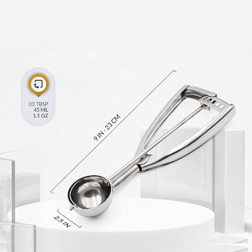 Ice Cream Scoops with Easy Trigger - Large Sized (6.3cm) 304 Stainless Steel Cookie Scoop for Meatballs, Mellon Balls, Mashed Potatoes and Muffins - Image 3