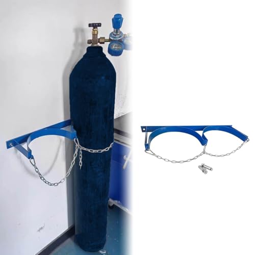 Support bouteille de gaz bleu anti-chute avec chaîne de sécurité