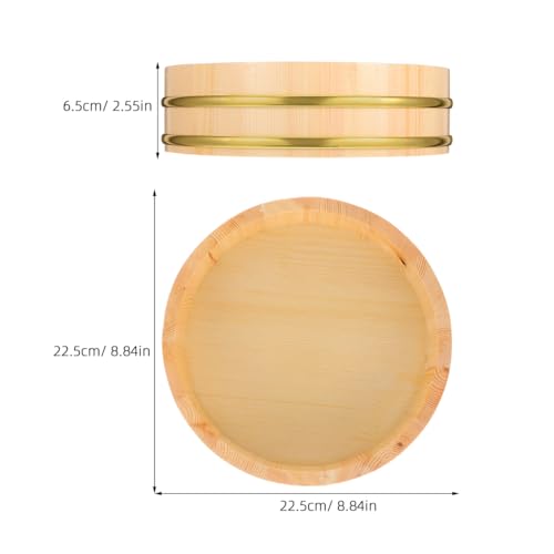Hangiri Luxshiny Sushi Eimer aus Holz 22 cm für Reis mischen und servieren