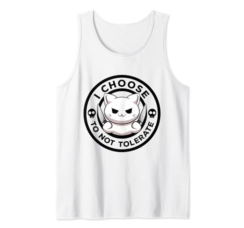 I Choose To Not Tolerate Cat Irony And Sarcasm Funny Cat Tank Top