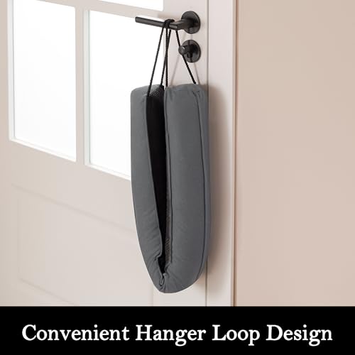 Sunolga Door Draft Stopper Blocks Hot and Cold Air with Removable Washable Cover for Bottom of Door, All-Season Seal Strip for Wind, Noise, Door Sweep for Gaps Up to 3", Home Essentials, 60", Gray