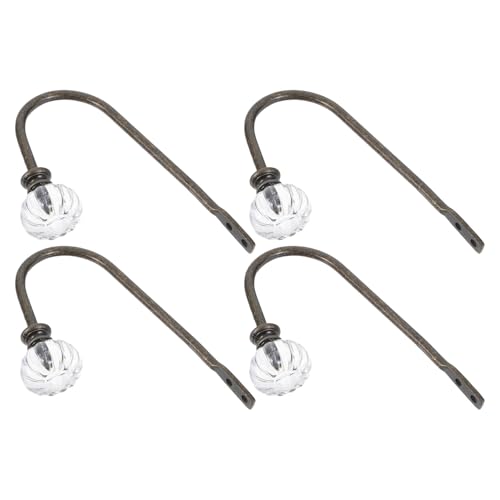 jojofuny 4 Ganchos Metálicos para Cortinas de Pared, Alzapaños Vintage en Bronce Antiguo, Soporte Seguro para Cortinas en Salón, Dormitorio y Oficina, Accesorios para Decoración