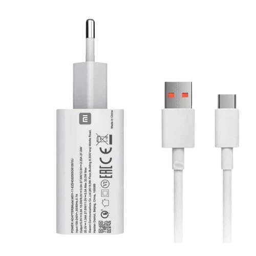 Carregador Turbo Para Xiaomi para Redmi/Mi/Note/Poco Tipo C Fonte e Cabo 33W Completo
