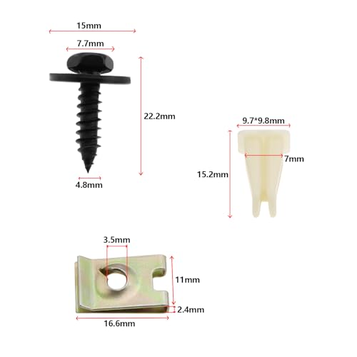 Clips de base en métal et vis avec coussinets durables pour Série 3 E36 - 4