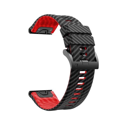 [PLYYQZM] ����22mm 26mm�Y�f�@�ۃp�^�[���V���J�Q���x���g.�ɍ��� Gar min Fenix E 8 5 5X 6 6X 7 7X/MARQ/Enduro 3�X�|�[�c�x���g�ɓK���Ă���(Black red,26mm)
