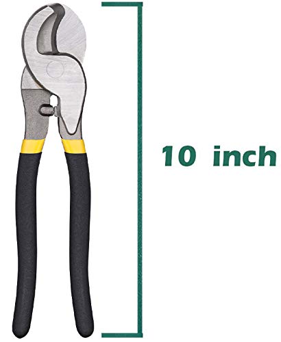 Fbve Cable Cutter High Leverage Curve Jaw, 10 Inch Heavy Duty Wire Cutter For Cutting Coaxial Cable, Aluminum And Copper Cabling #TOP2