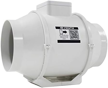 VENTS UK 150mm In Line Bathroom Extractor fan with Timer 150 mm Silent In-line Toilet Ventilator Powerful Ventilation Damp Control 6 inch Loft Mounted Inline Shower Ceiling