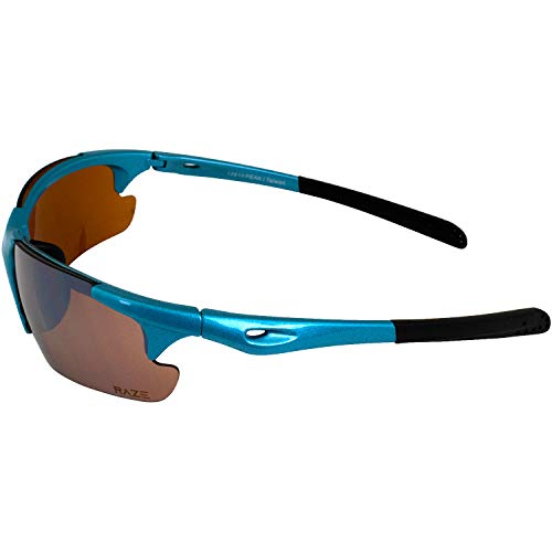 Raze Eyewear Peak Sport Frameless Sunglasses Metallic Turquoise Frame High Definition HD Lens3