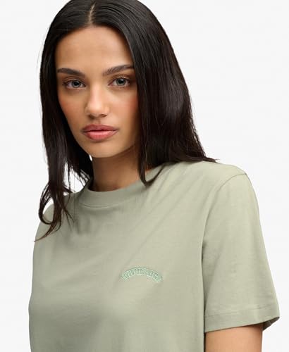 Superdry Essential Logo EMB Tee T-Shirt, Dusty Sage, 36 Femmes