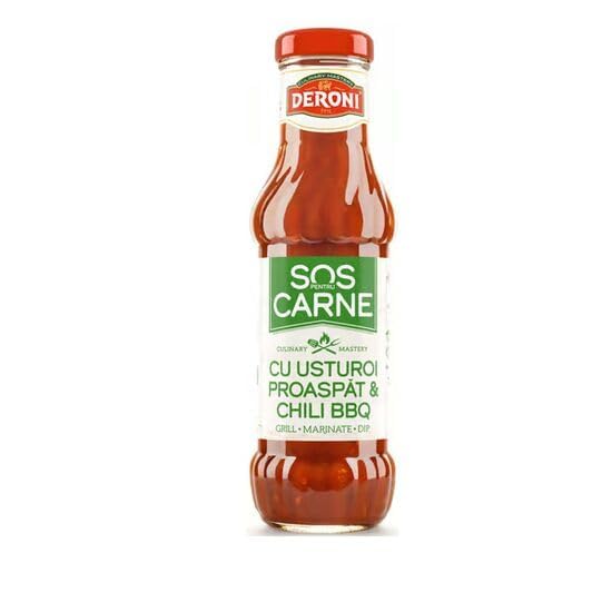 Deroni Salsa BBQ SOS Carne con Ajo, Chili y Jengibre, 340g
